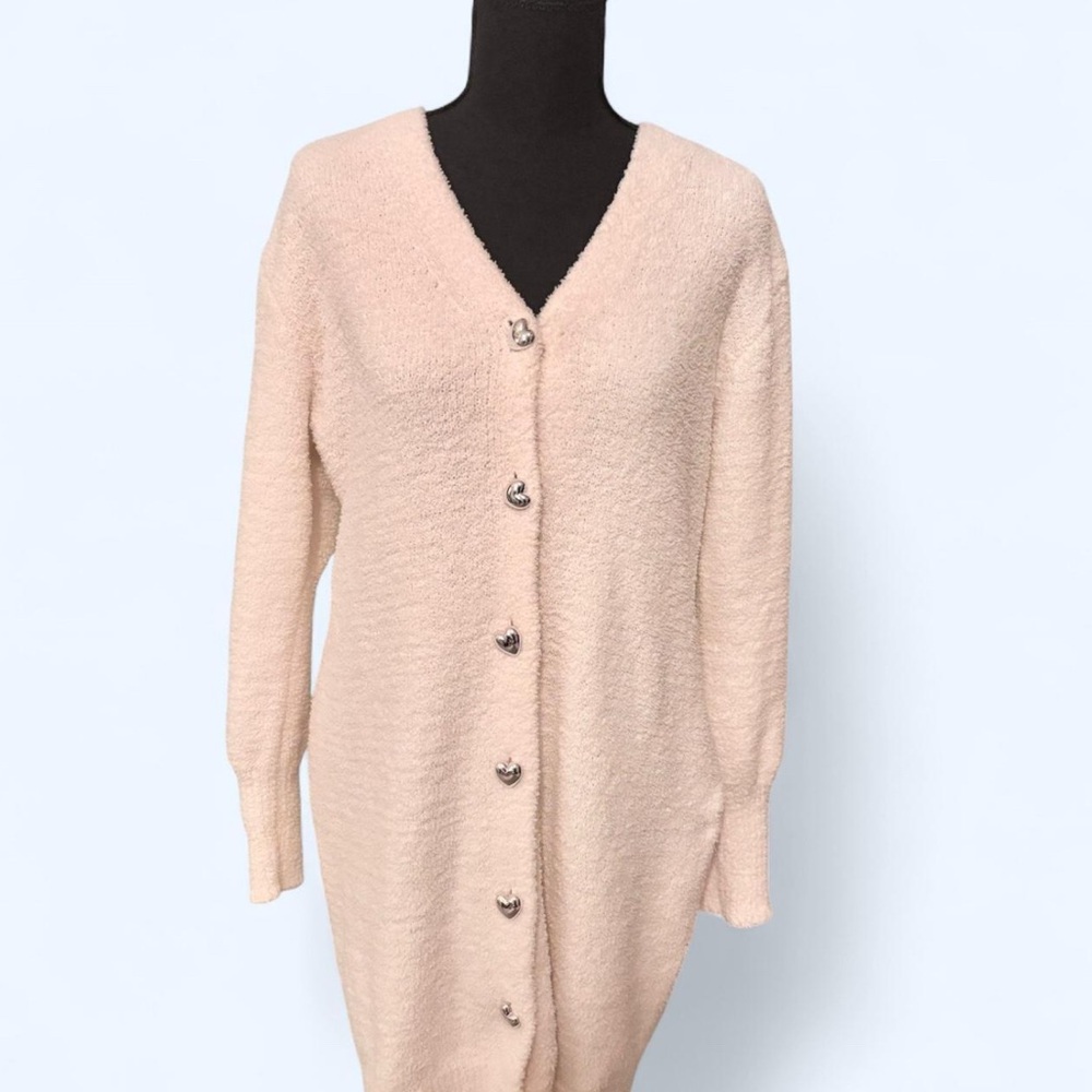 Women's Cream Button-Up Sweater